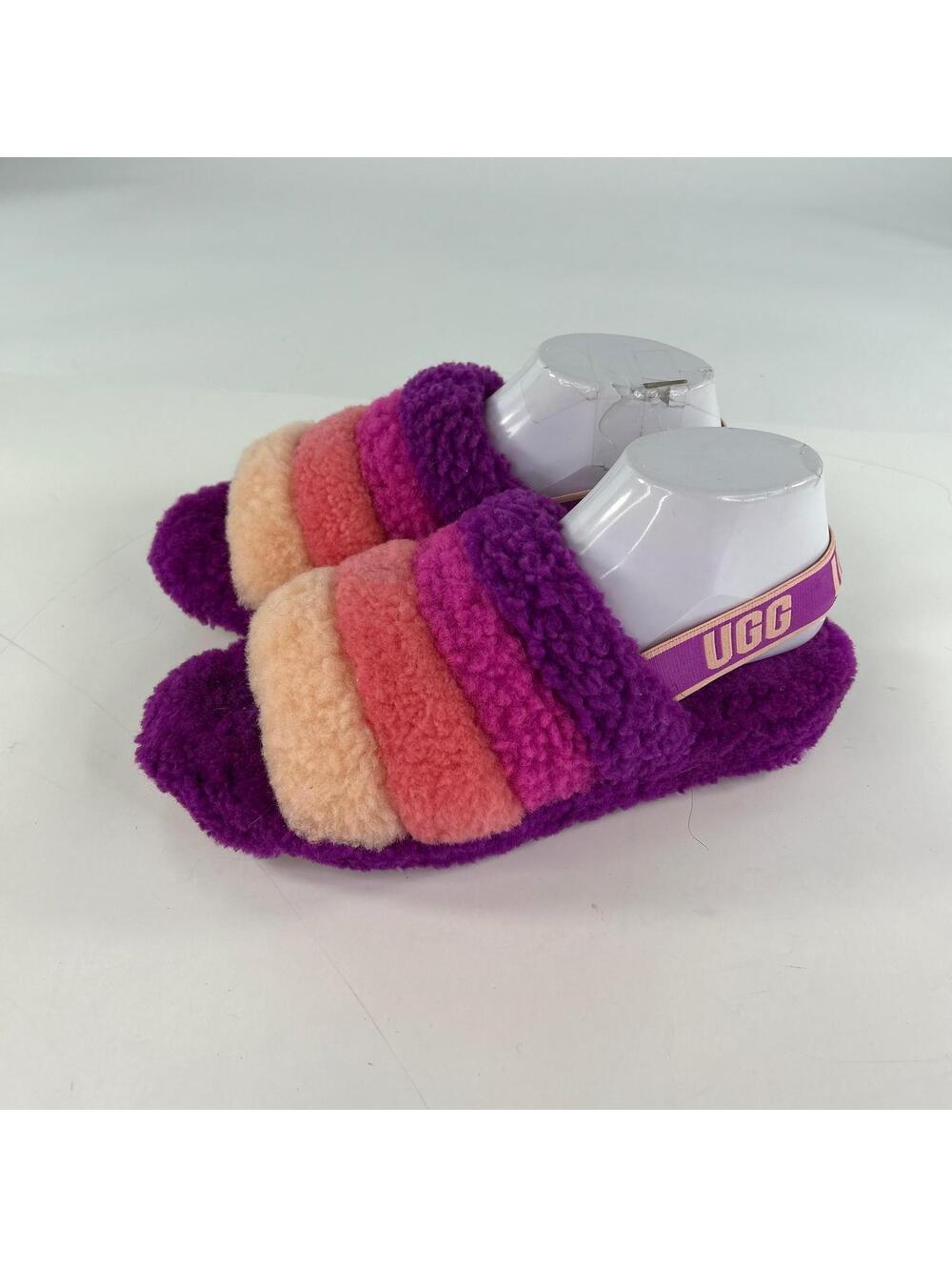 UGG Fluff Yeah Slide sandals US 9 Berrylicious gradient Purple Shearling Slipper - Picture 5 of 12